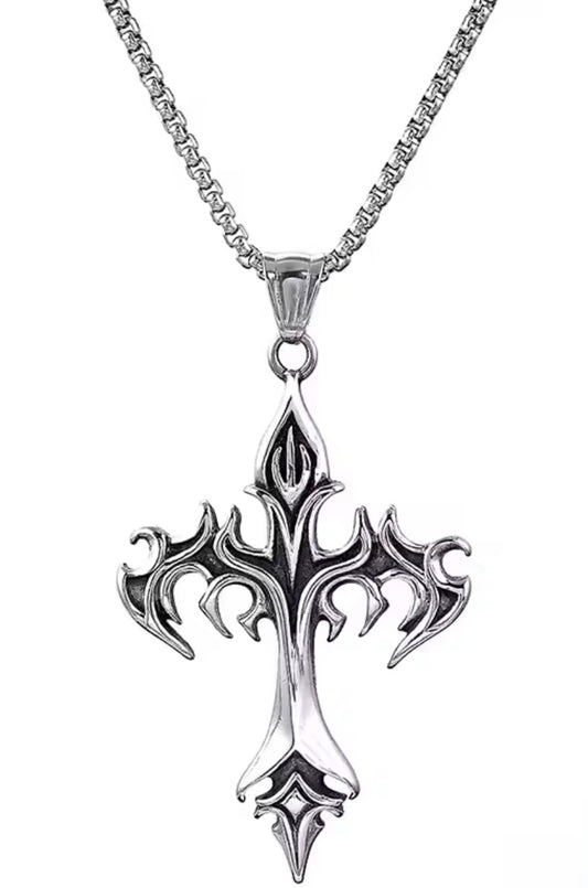 cross** Silver Saint chain