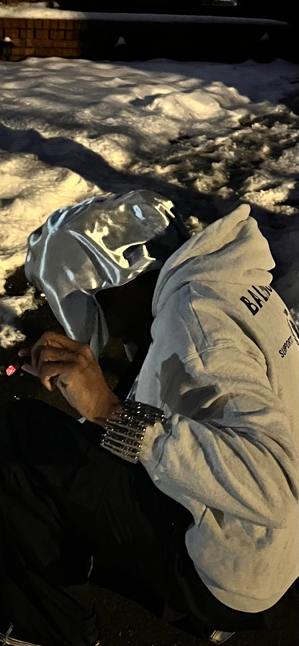 silver large extended silk durag!
